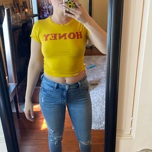 Fashion Nova size Small. HONEY crop top